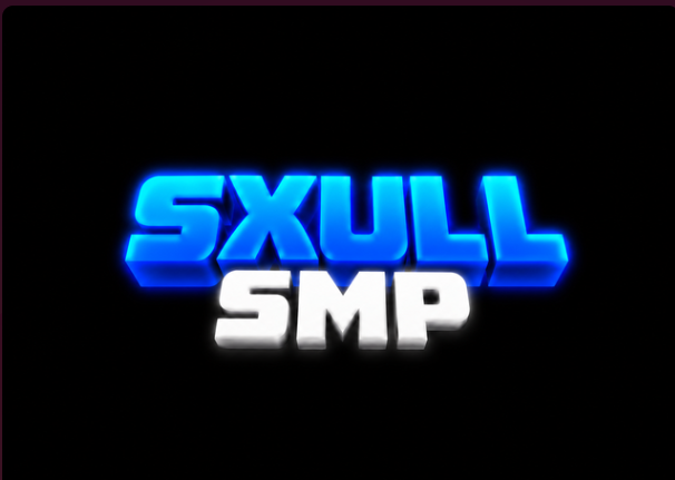 Glowing blue Sxull SMP emblem